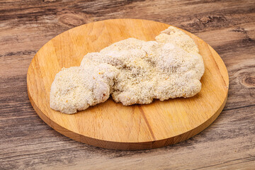 Raw meat schnitzel for roast