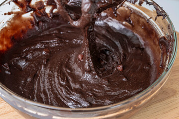 Melted chocolate swirl background,