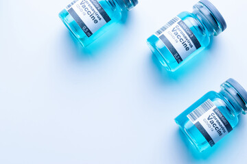 Disease outbreak. Medical syringe with needle for protection flu virus and coronavirus. Covid...