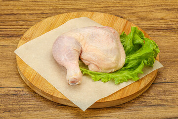 Raw chicken leg for cooking