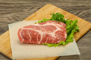 Raw pork meat neck steack