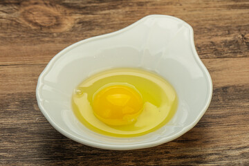 Raw Chicken egg in the bowl