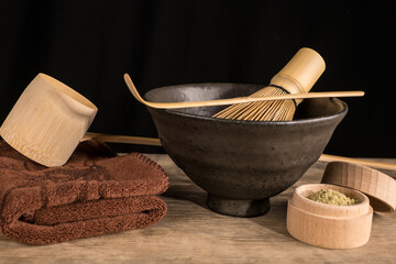 tea ceremony and Japanese matcha powder tea