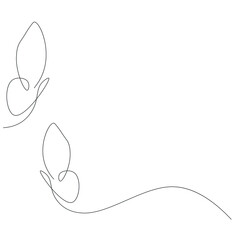 Butterfly fly line draw, vector illustration