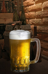 Beer glass in the brewery