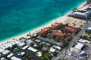 Cercles muraux Plage de Seven Mile, Grand Cayman Aerial view of coastline of Grand Cayman, Cayman Islands ,Caribbean