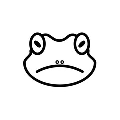 angry frog emoji symbol icon outline vector illustration