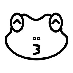 outline icon symbol emoji frog face duck face vector illustration