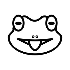 outline icon symbol emoji frog face mocking vector illustration