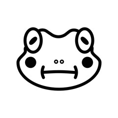 outline icon symbol emoji frog face nauseous vector illustration.