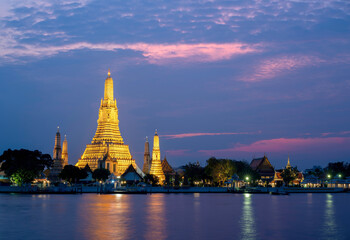Wat Arun Ratchawararam Ratchawaramahawihan or Wat Arun meaning Temple of Dawn on Chao Phraya River...