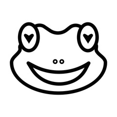 line icon symbol frog face emoji very like or eye heart vector illustration