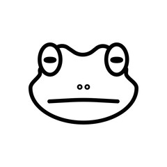 outline icon symbol emoticon frog face being frowning vector illustration