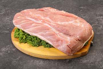 Raw pork loin for cooking