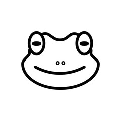 line icon symbol emoticon frog face smile vector illustration
