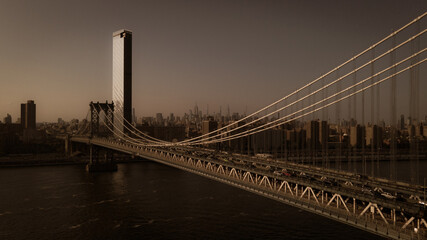 Brooklyn to Manhattan Bridge New York City Skyline Summer