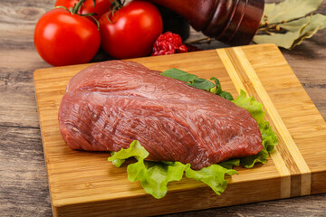 Raw beef piece for cooking