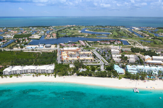 Aerial View Of Coastline Of Grand Cayman, Cayman Islands ,Caribbean