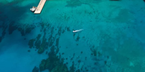 Crédence de cuisine en verre imprimé Plage de Seven Mile, Grand Cayman Aerial view of coastline of Grand Cayman, Cayman Islands,Caribbean