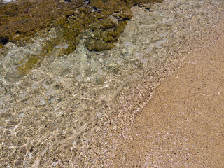 Beautiful view of Reunion island coast line, beach and lagoon