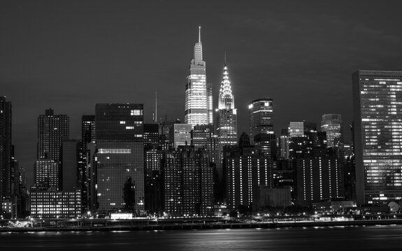 city skyline cute beautiful buildings Manhattan usa New York night  