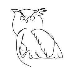 An owl. Continuous one line drawing
