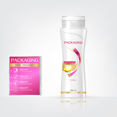 Packaging products Hair Care design, shampoo bottle templates on White background