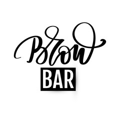 Brow bar logo. Vector Eyebrow calligraphy for beauty salon, brow bars