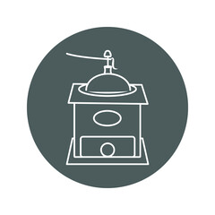 Obraz premium Coffee Grinder Icon, Coffee mill icon, Vintage mill.
