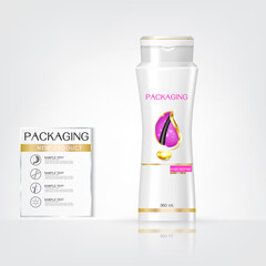 Packaging products Hair Care design, shampoo bottle templates on White background