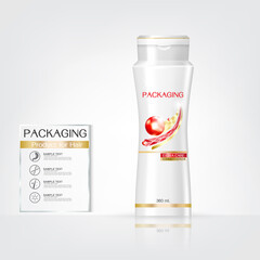 Packaging products Hair Care design, shampoo bottle templates on White background