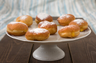 Berliner donuts filled with orange jam 
