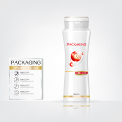 Packaging products Hair Care design, shampoo bottle templates on White background