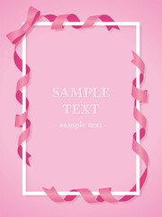 リボンのフレーム素材　ピンク