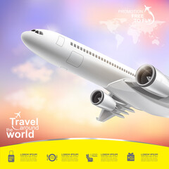 Airplane Vector Concept Travel around the World