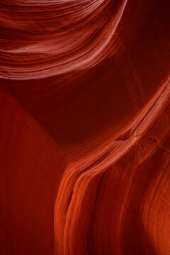 Abstract details of orange slot canyon wall, Antelope Canyon X, Page, Arizona, USA