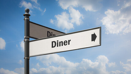 Fototapeta premium Street Sign to Diner