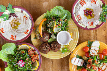 colorful Moroccan food flay  5 dishes