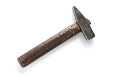 Set of tools over a wood panel. Collection of vintage tools.