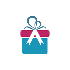 Gift box logo design template