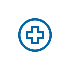 Medical and health care logo design with cross icon template