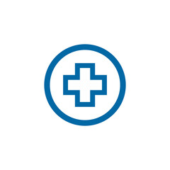 Medical and health care logo design with cross icon template