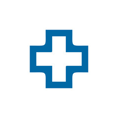 Medical and health care logo design with cross icon template