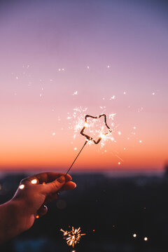 Party sparkles with sunset view
