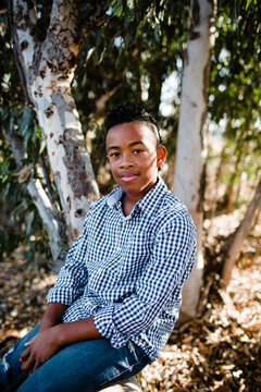 Young Boy Posing for Camera at Park in Chula Vista