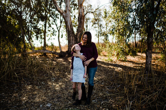 Wide Shot of Mother & Daughter at Park in Chula Vista