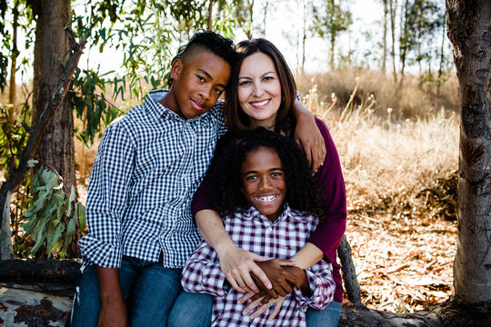 Mother & Sons Smiling for Camera at Park in Chula Vista