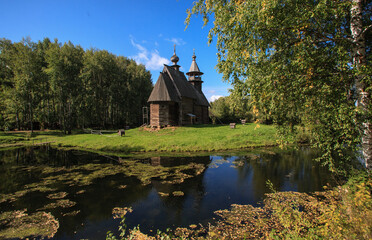 Fototapeta premium Elijah's Church in the Museum of Wooden Architecture Kostroma Sloboda. Kostroma