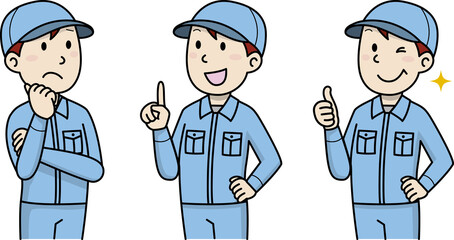 作業服を着た作業員