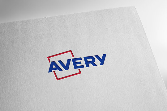 avery logo editorial illustrative, on screen
